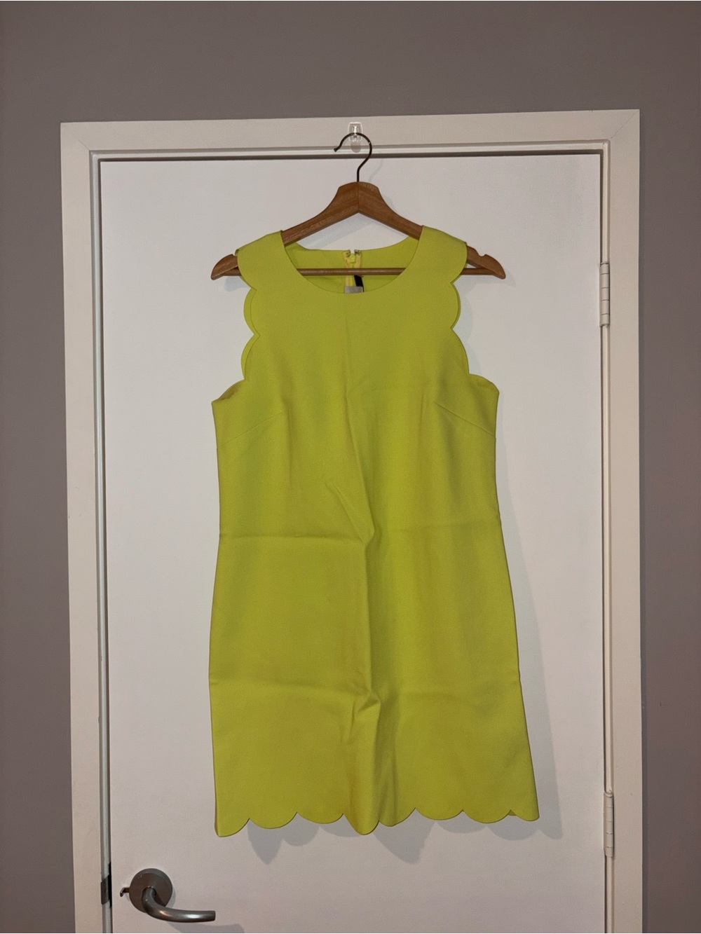 J. Crew Lime Scalloped Sheath Dress